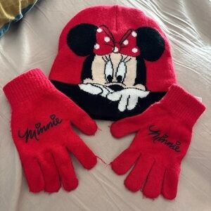 Disney Minnie Mouse Red Hat and Gloves Set
